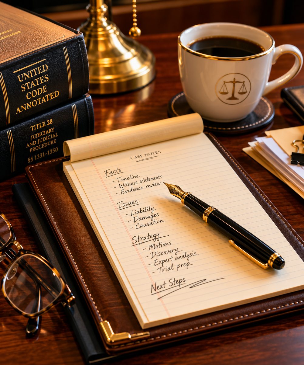 Federal case preparation imagery tied to RICO defense