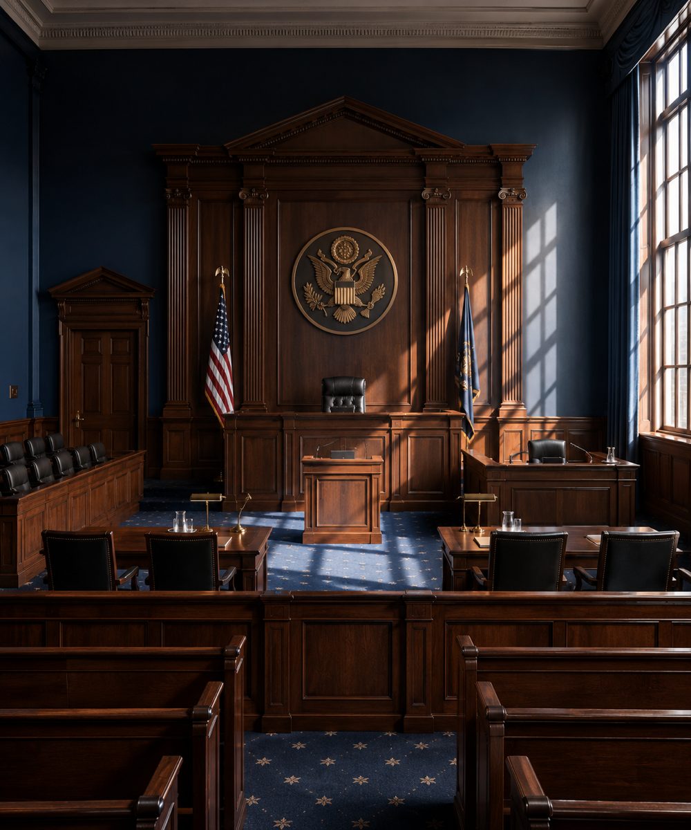 Federal courthouse and government architecture tied to RICO defense